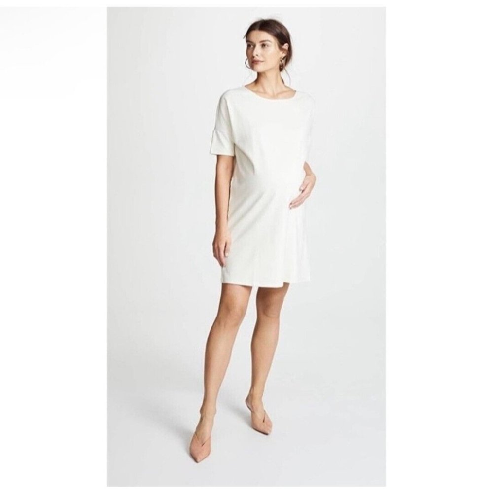 HATCH The Afternoon Casual Dress Ivory Maternity Short Sleeve Shift Size 1 (S/M)